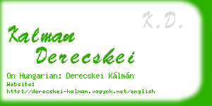 kalman derecskei business card